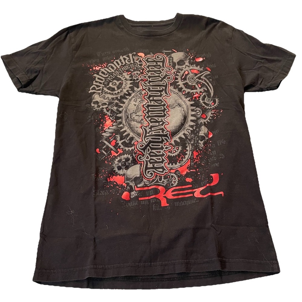 Red Chapter Mark Palmer Graphic Tee T Shirt Sz M Black Skull Gothic